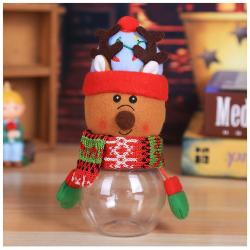 Christmas Sweet Jars, 10Pcs Cute Kids Candy Storage Bottle, Chocolates Candy Biscuits Jar with Santa/Snowman/Elk/Penguin/Gingerbread Man Patterns, for Christmas Gift Packaging