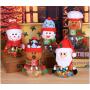Christmas Sweet Jars, 10Pcs Cute Kids Candy Storage Bottle, Chocolates Candy Biscuits Jar with Santa/Snowman/Elk/Penguin/Gingerbread Man Patterns, for Christmas Gift Packaging