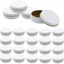 Mini Pack 24 Pack Tins 4 oz Shallow Round Tins with Solid Slip Lids Empty Tin Containers Cosmetics Tins Party Favors Tins and Food Storage Containers (White)