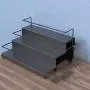 Multi-layer 3 Tier Ladder Spice Rack, Metal Spice Rack Organizer, adjustable stepper and draws. Compact design