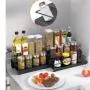 Multi-layer 3 Tier Ladder Spice Rack, Metal Spice Rack Organizer, adjustable stepper and draws. Compact design