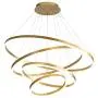 Golden Round LED Chandelier,120w 9000-10800lm Acrylic Pendant Light 3 Rings Acrylic Chandelier Adjustable Height Circular Ceiling Light for Hallway Dining Room Bedroom Warm White 20+40+60+80cm