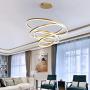 Golden Round LED Chandelier,120w 9000-10800lm Acrylic Pendant Light 3 Rings Acrylic Chandelier Adjustable Height Circular Ceiling Light for Hallway Dining Room Bedroom Warm White 20+40+60+80cm Golden Round LED Chandelier,120w 9000-10800lm Acrylic Pendant Light 3 Rings Acrylic Chandelier Adjustable Height Circular Ceiling Light for Hallway Dining Room Bedroom Warm White 20+40+60+80cm