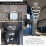Modern Crystal Chandelier Lighting, 6 Ring Chandelier LED Ceiling Lights Fixtures with 3-Color, High Ceiling Foyer Chandelier for Living Room Dining Room Staircase, D8-12-16"-20"-24"-28" Modern Crystal Chandelier Lighting, 6 Ring Chandelier LED Ceiling Lights Fixtures with 3-Color, High Ceiling Foyer Chandelier for Living Room Dining Room Staircase, D8-12-16"-20"-24"-28"